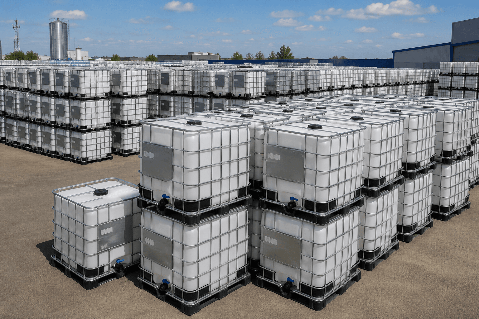 Aerial view of our IBC tote yard and facility in Grand Rapids, Michigan