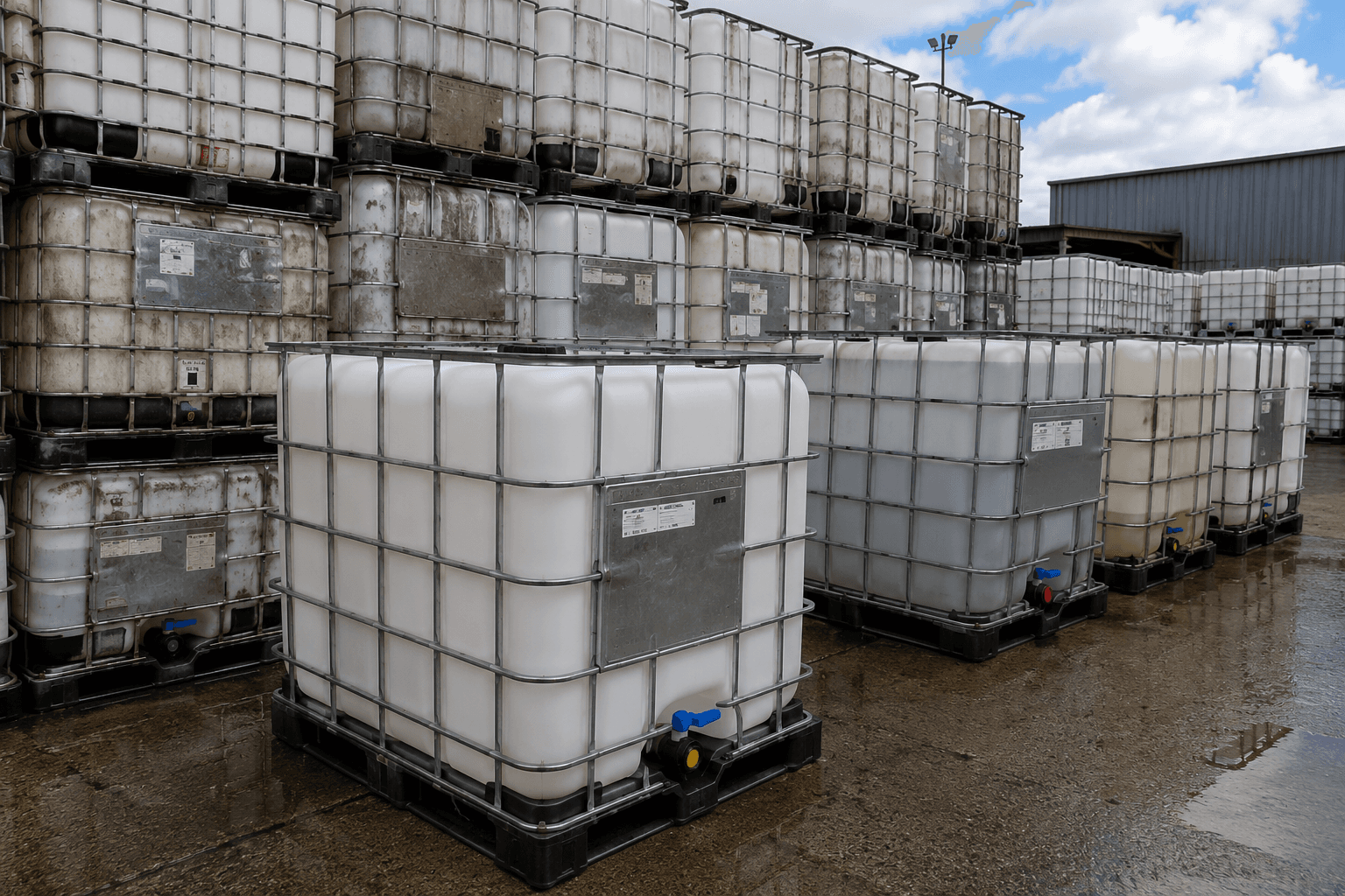 Used IBC totes collected for our buyback program